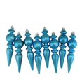 thumbnail image 3 of 8ct Red Hot Shatterproof Shiny Ribbed Christmas Finial Ornaments 6.5", 3 of 6