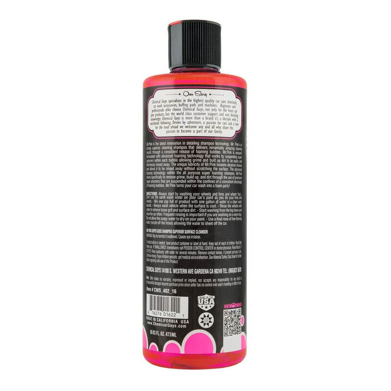 Chemical Guys CWS_402_16 Mr. Pink Super Suds Shampoo Superior Surface  Cleanser, 16 oz