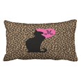 thumbnail image 1 of RYLABLUE Lovely Black Cat And Pink Heart Leopard Pattern Throw Pillow Decor Polyester 20 x 30 Inch Rectangle Throw Pillow Covers With Hidden Zipper Home Sofa Cushion Decorative Pillowcases, 1 of 1