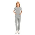 thumbnail image 1 of Xutthjh Women Scrubs Top Short Sleeve V-Neck Tops+Pants Nursing Working Uniform With Pocket Set, 1 of 9