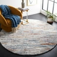 thumbnail image 2 of SAFAVIEH Berber Taegan Abstract Polyester Shag Area Rug, Blue Rust/Ivory, 8' x 8' Round, 2 of 8