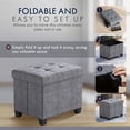 thumbnail image 3 of Ornavo Home Storage Ottoman Small Rectangle Ottoman with Legs, Foot Rest Stool Seat, Load up to 600 LB, for Living Room, Bedroom, Home Office, Dorm - 12 x 16 x 12, Gray, 3 of 7
