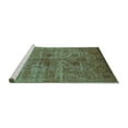 thumbnail image 2 of Ahgly Company Machine Washable Indoor Rectangle Oriental Turquoise Blue Industrial Area Rugs, 2' x 4', 2 of 4