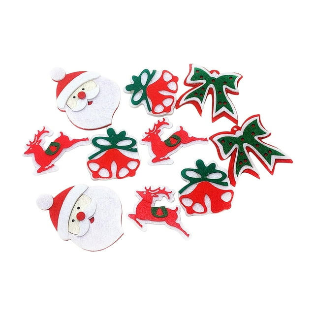 10 Uds. Parches temáticos navideños no tejidos Santa Claus parches decorativos de reparación Bell Elk para ropa camisa manualidades DIY suministros de