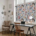 thumbnail image 5 of Vintage Spring Floral Kitchen Curtains 54 Inch Length, Farmhouse Flowers Blue Vintage Tiers Curtains for Bathroom Bedroom Cafe, Light Filtering Small Window Treatment Short Drapes 2 Panels 42"Wx54"L, 5 of 8