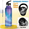 thumbnail image 2 of 600ML Stainless Steel Insulated Cup Sports Water Bottle Portable Thermos Cup Water Glasses Insulated Tumblers Convenient and Durable Frozen Palace Ice Snow, 2 of 6