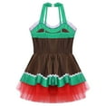 thumbnail image 4 of vastwit Gingerbread Man Costume for Kids Girls Christmas Cookies Ballet Dance Leotard Tutu Dress Brown 6, 4 of 7