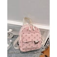 thumbnail image 1 of Mochila Pequeña De Pana Rosa Con Estampado De Conejos, Ligera Y Versátil, 1 of 30