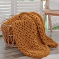 thumbnail image 1 of Chunky Knit Blanket Throw x Hand Knitted Chenille Throw Blanket Small Soft Thick Yarn Cable Knit Blanket Cute Rope Knot Crochet Throw Blankets for Couch Bed Sofa (Light ), 1 of 8