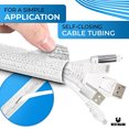 thumbnail image 1 of Manguito de cable blanco tejido Wertmann [10 pies] - el diámetro se ajusta [0.7-1.0in] - como funda de cable de TV o para la PC como cubierta de plástico para cables y cables eléctricos, protectores d, 1 of 2