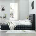 thumbnail image 2 of Livia King Size Faux Leather Upholstered Bed Fram in Black, 2 of 13