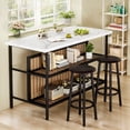 thumbnail image 6 of Cvortll Kitchen Island with Seating and Storage, 47.2" Wooden Counter Height Bar Table with 2 Stools, Space Saving Dining Table Set for Small Apartment or Bistro, White, 6 of 10