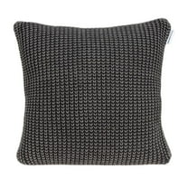 Parkland Collection Cabo 20x20" Braded Cotton Fabric Throw Pillow in Charcoal