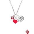 thumbnail image 2 of Delight Jewelry Silvertone Small 3-D Red Present Box with Bow - Red Heart Nurse Strong Zoe Necklace, 2 of 4