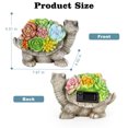 thumbnail image 3 of Solar Garden Outdoor Statues with Succulent and LED Lights - Lawn Decor Tortoise Statue for Patio, Balcony, Yard Ornament - Unique Housewarming Gifts, 3 of 8