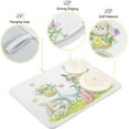 thumbnail image 2 of GZHJMY Easter Spring Cute Bunny Butterfly Absorbent Dish Drying Mat Microfiber Large Kitchen Countertop Table Protector Multi-Purpose Counter Rack Sink Drainer Pad (16” x 18”), 2 of 6