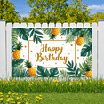 thumbnail image 2 of Tropical Leaves Birthday Banner Pineapple Decoration Banner for Summer Party Tropical Birthday Celebration Outdoor Event, 2 of 9