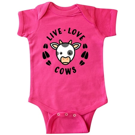 

Inktastic Live Love Cows Gift Baby Boy or Baby Girl Bodysuit