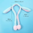 thumbnail image 2 of Plush Ear Moving Jumping Hat Cute Fluffy Cap Soft Warm Headwear Bunny Hat Christmas Holiday Party Gift Comfort Valentine's Day and Easter Hats(Pink), 2 of 5