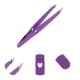 thumbnail image 3 of Unique Bargains 1 Pc Heart Style Eyebrow Tweezer for Bathroom Travel Hotel Purple Stainless Steel, 3 of 4