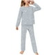 thumbnail image 1 of Odeerbi 2-14 Años Niños Niñas Pijamas Suaves Manga Larga Tops Pantalones Juego Suaves Estrellas Estampadas Ropa de Dormir Franela Juego de Dos Piezas, 1 of 4