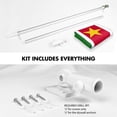 thumbnail image 2 of G128 Combo Pack: 6 Ft Tangle Free Aluminum Spinning Flagpole (Silver) & Suriname Surinamese Flag 3x5 Ft, LiteWeave Pro Series Printed 150D Polyester | Pole with Flag Included, 2 of 9