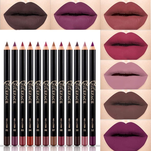 MAEPEOR Delineador de labios mate, 12 piezas, serie marrón desnudo, altamente pigmentado y suave terciopelo, juego de lápices de labios duraderos e impermeables (12 piezas-1)