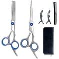 thumbnail image 1 of Juego de tijeras de peluquería con tijeras de entresacar, kit de tijeras profesionales de 15 cm para salón y uso doméstico., 1 of 5