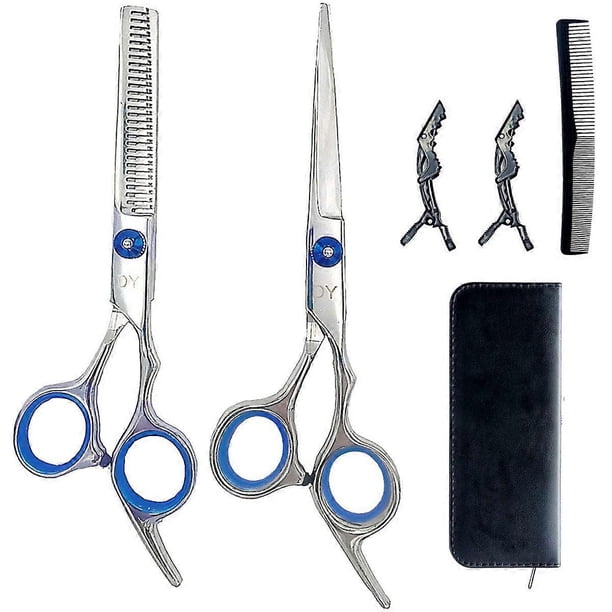 Juego de tijeras de peluquería con tijeras de entresacar, kit de tijeras profesionales de 15 cm para salón y uso doméstico.