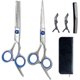 thumbnail image 1 of Juego de tijeras de peluquería con tijeras de entresacar, kit de tijeras profesionales de 15 cm para salón y uso doméstico., 1 of 5