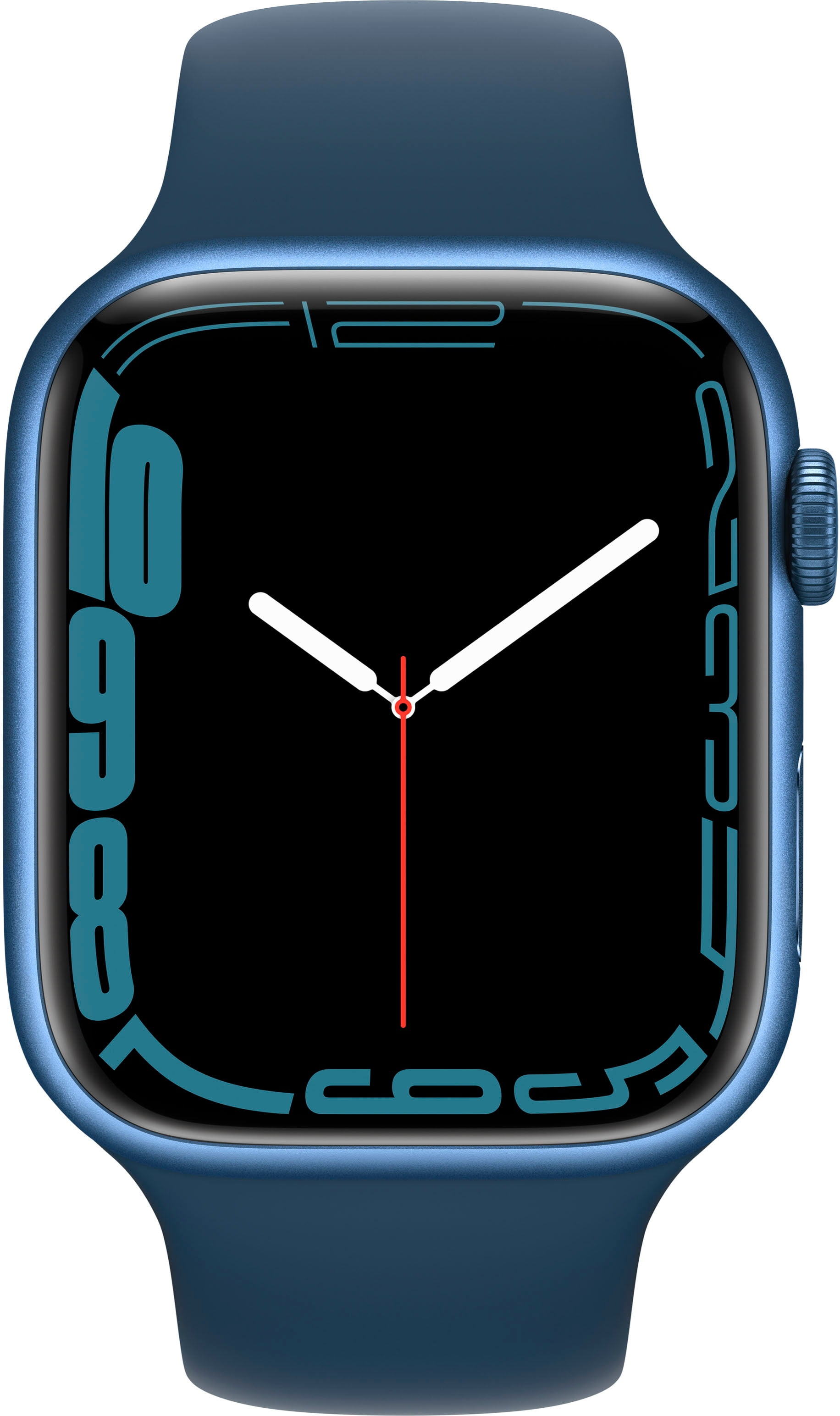 Apple Watch Series 7, Case GPS + Cellular Abyss, Blue Aluminum, Blue Sport Band/ 45MM, 10 Hour Battery Life, 1
