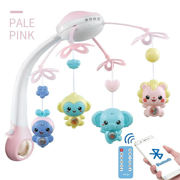 Baby Musical Cot Mobile with Projector Light Lullaby Music Box Remote Control Rotating Rattles