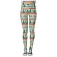 thumbnail image 4 of Gibobby Leggings de Navidad para mujer Leggings deportivos estampados navideños de moda informal para mujer Leggings de yoga informales(Verde,G), 4 of 5