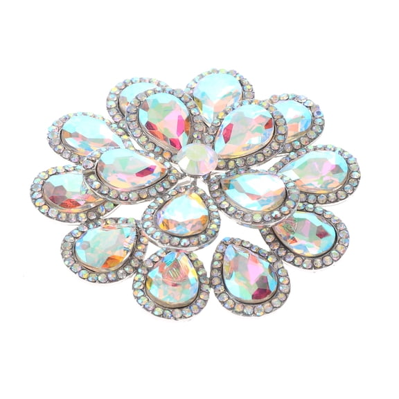 Crystal Flower Brooch