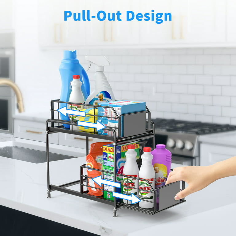 Anvazise Storage Drawers Wall-mounted Large Capacity PP Plastic Kitchen  Under Sink Organizer for Home 
