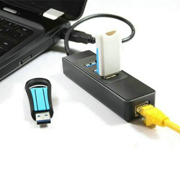 Ethernet Converter Portable ABS Ethernet Adapter USB3.0 AM X3 HUB to RJ45 For Gigabit Ethernet