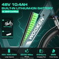 thumbnail image 3 of WOOKEN Electric Bike for Adults ,48V 10.4Ah Removable Battery and up to 50Miles 19.8MPH, 26" x 2.1" Electric Commuter Bike with 7-Speed and Front Suspension, UL 2849, 3 of 10