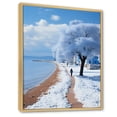 thumbnail image 2 of Designart "Strolling by the Coastal Seaside II" Nautical & Beach Floater Framed Canvas Print, 2 of 7