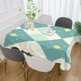 thumbnail image 6 of 60x60 Inch Tablecloth Polyester Square Tablecloth for Home Kitchen Dinner Decor Light Teal Argyle, 6 of 9
