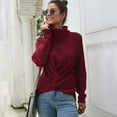 thumbnail image 1 of Tricot pour Femmes, Chandail à Col Roulé Manches Longues Décontracté Ample, 1 of 8