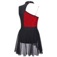 thumbnail image 6 of Alvivi Kids Girls Sequins One Shoulder Ballet Lyrical Dance Costume Contemporary Latin Leotard Dress Red 14, 6 of 7