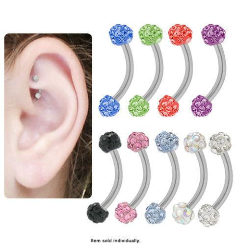 Sold Individually Inspiration Dezigns 18G Tiara Crown Cartilage Tragus Barbell 