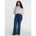 thumbnail image 2 of Scenario Women's High Rise Creased Flare Denim Jeans, Size 0-20, 2 of 6