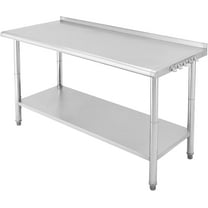 Acekid Stainless Steel Work Table, 60" x 24" Work Table with Adjustable Undershelf, NSF Commercial Heavy Duty Stainless Steel Prep Table