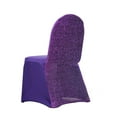 thumbnail image 5 of Efavormart 100PCS Purple Spandex Stretch Banquet Chair Cover With Metallic Glitte Dinning Event Slipcover For Wedding Party Banquet, 5 of 9