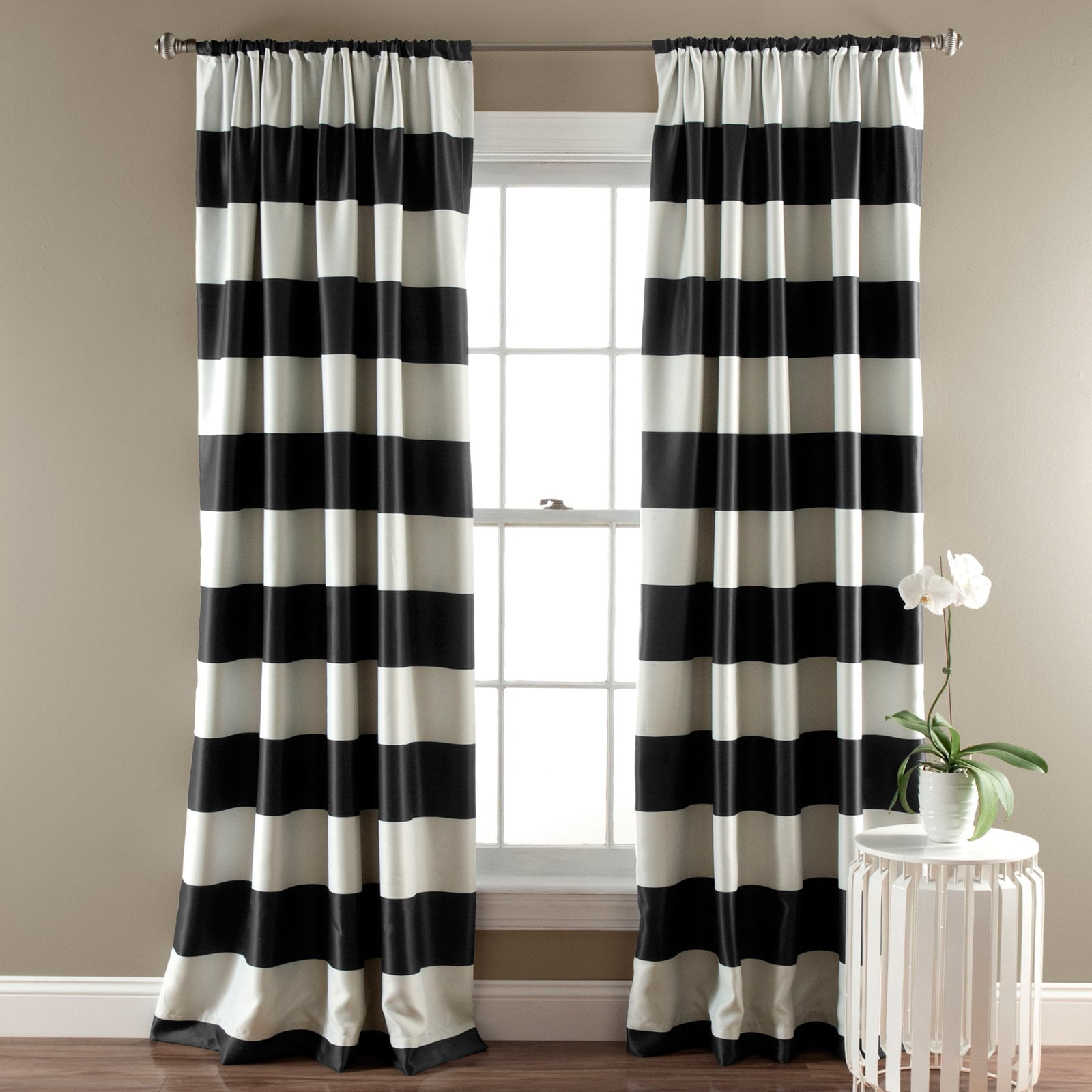 Stripe Blackout Window Panel Home Decor Curtain For Windows Set