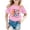 Z5Pink, variant on lnmuld Girls Back to School Casual Print Round Neck Short Sleeve Tee Comfortable Loose Fit Everyday Top Color:Pink,Size:12-13 Years