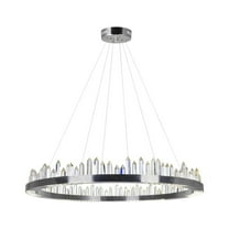 CWI Lighting Agassiz Contemporary Metal LED Chandelier in Polished Nickel