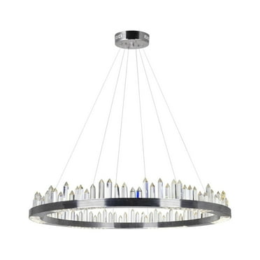 CWI Lighting Agassiz Contemporary Metal LED Chandelier in Polished Nickel