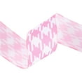 thumbnail image 3 of LaRibbons 2 1/2" Wired Ribbon, Pink/White Herringbone, 10 Yard Roll, 3 of 7